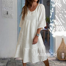 Cargar imagen en el visor de la galería, Vestido Lino Pequi Blanco
