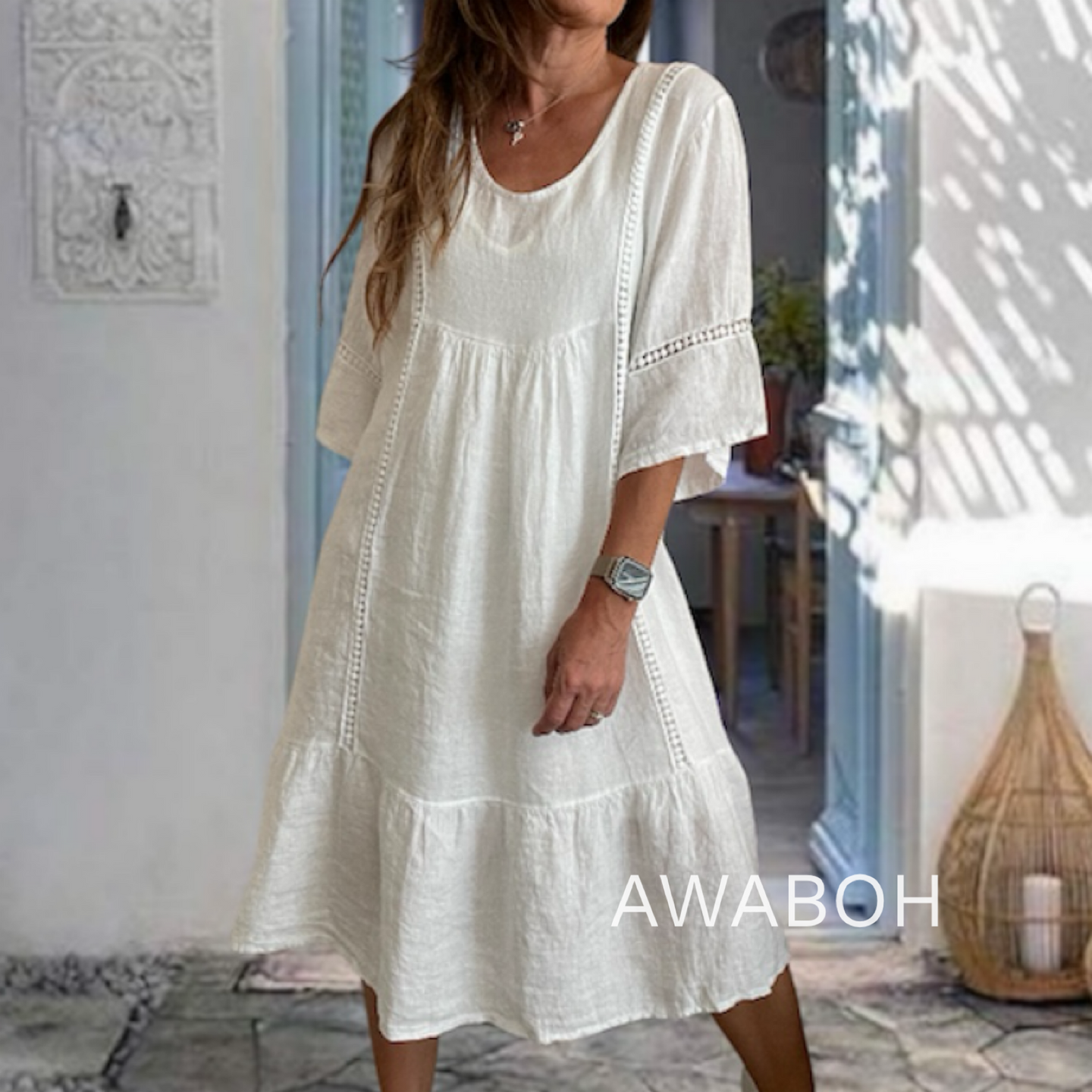 Vestido Lino Pequi Blanco