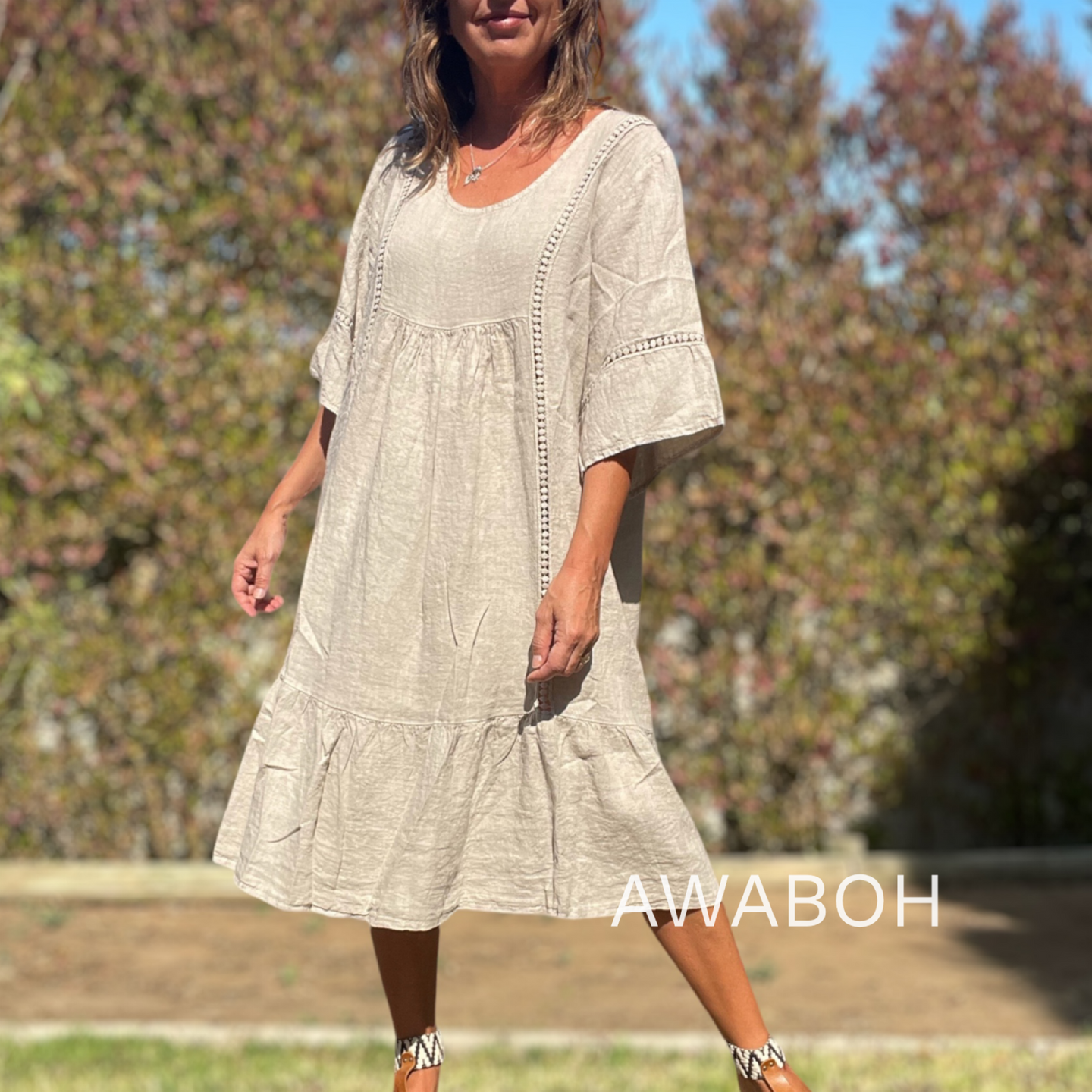 Vestido Lino Pequi Arena