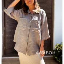 Cargar imagen en el visor de la galería, Blusa Lino Cala Taupe
