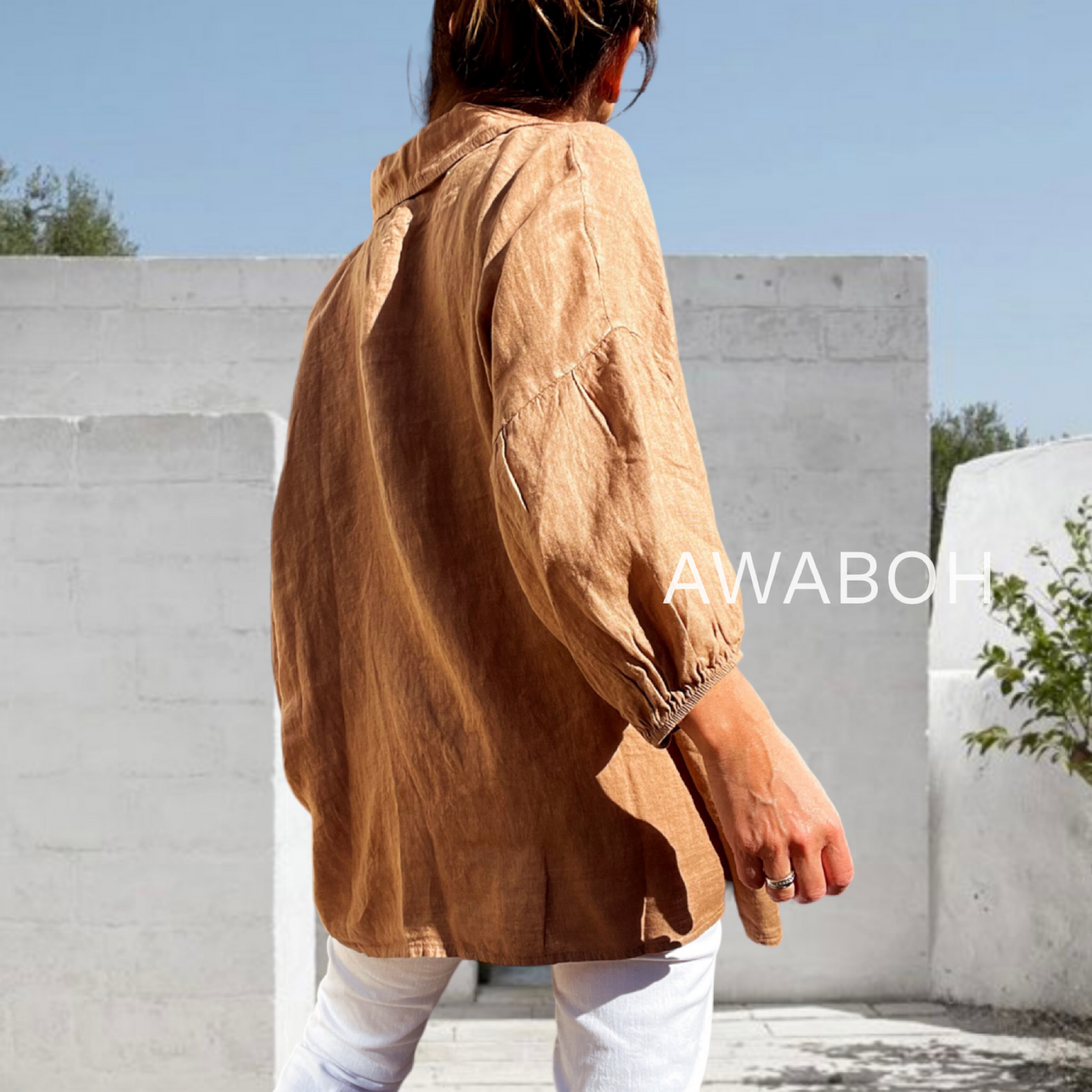 Blusón Lino Egeo Camel