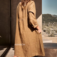 Cargar imagen en el visor de la galería, Vestido Lino Tami Camel

